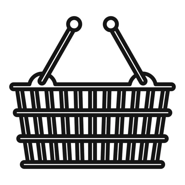 Icono de cesta de la tienda de metal, estilo de esquema — Vector de stock