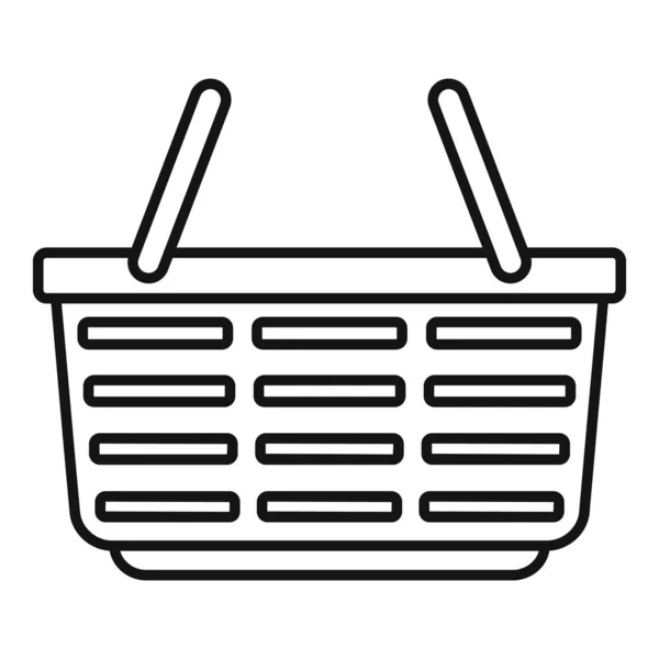 Trade shop basket icon, outline style — Stock Vector