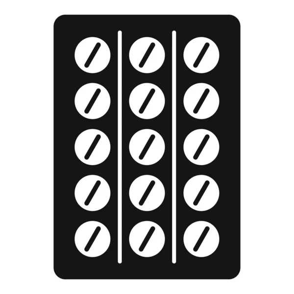 Ícone de pacote de pílula, estilo simples — Vetor de Stock