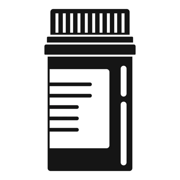 Icono de tarro de píldora de aspirina, estilo simple — Vector de stock