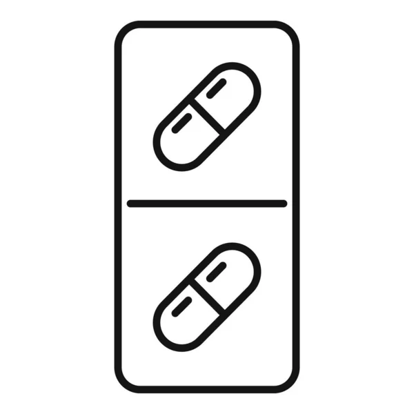 Ikona medicínské pilulky, styl osnovy — Stockový vektor
