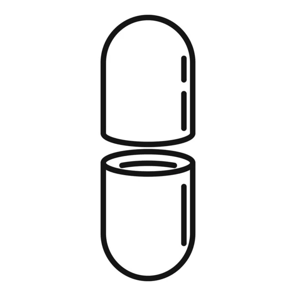 Ikona pilulky tobolky, styl osnovy — Stockový vektor