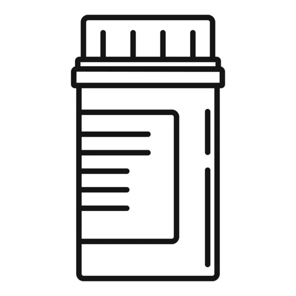 阿司匹林药瓶图标,轮廓样式 — 图库矢量图片