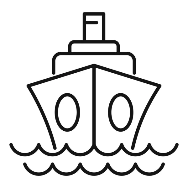 Ikona statku wycieczkowego plaży, styl zarys — Wektor stockowy