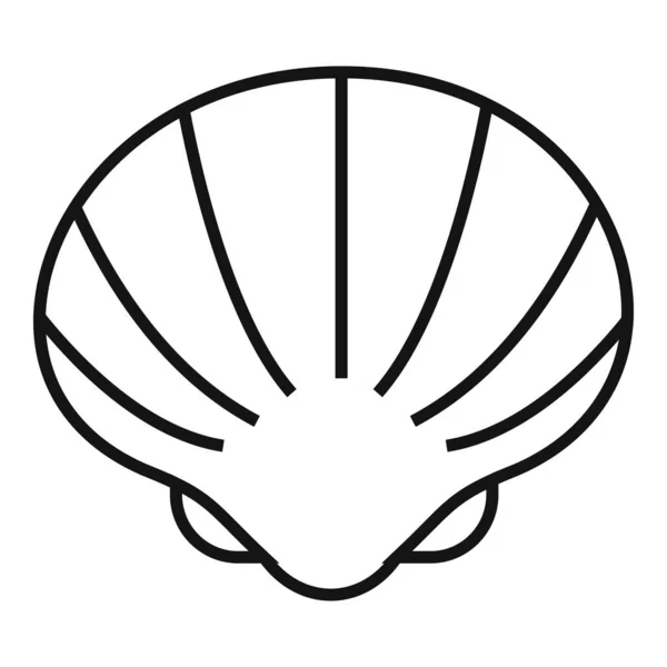 Иконка пляжной раковины, стиль контура — стоковый вектор