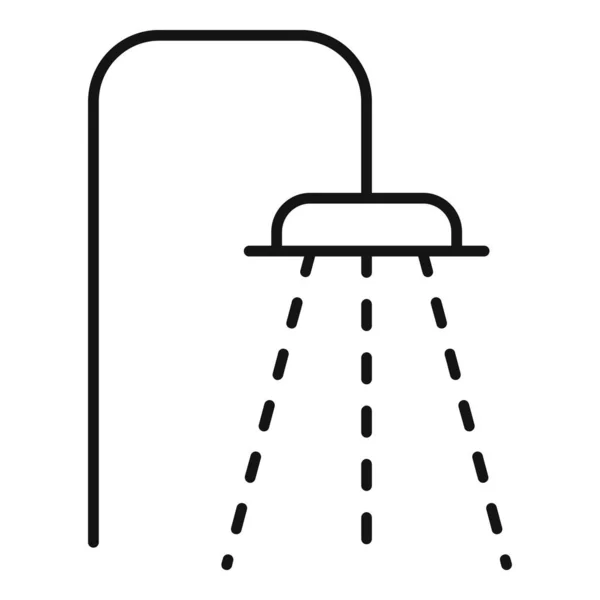 Піктограма пляжного душу, контурний стиль — стоковий вектор