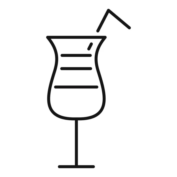 Icône cocktail plage, style contour — Image vectorielle