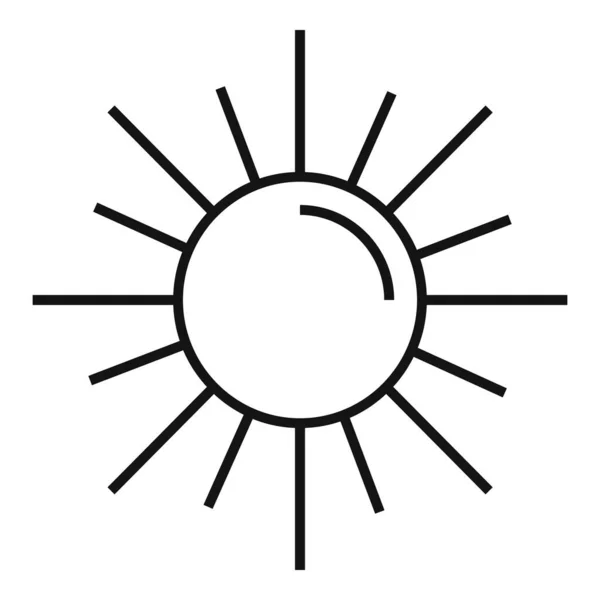 Icono del sol de verano, estilo de esquema — Archivo Imágenes Vectoriales