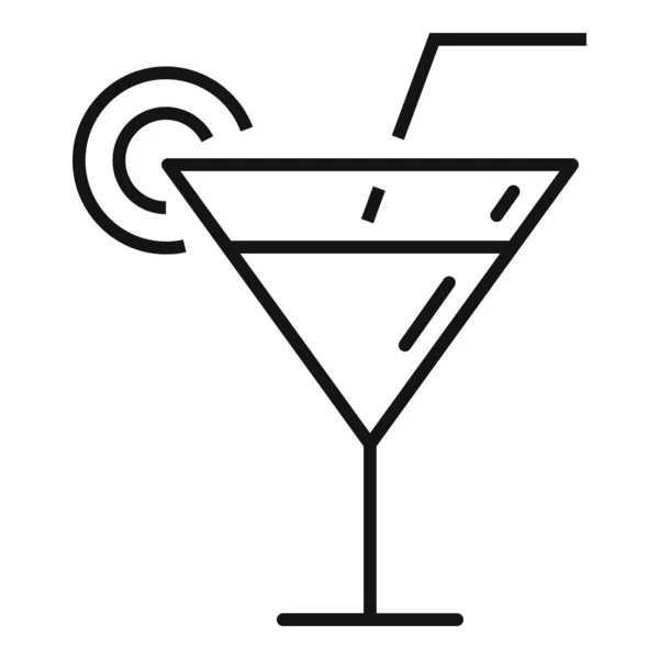 Beach ice cocktail icon, outline style — Stock Vector