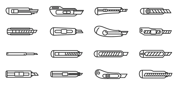 Startseite Cutter Icons Set, Outline-Stil — Stockvektor