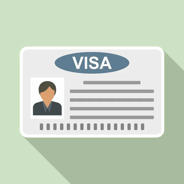 Значок карты Visa, плоский стиль — стоковый вектор
