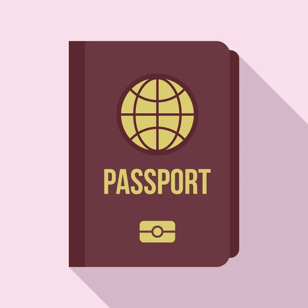 Διεθνές διαβατήριο εικονίδιο, επίπεδη στυλ — Διανυσματικό Αρχείο