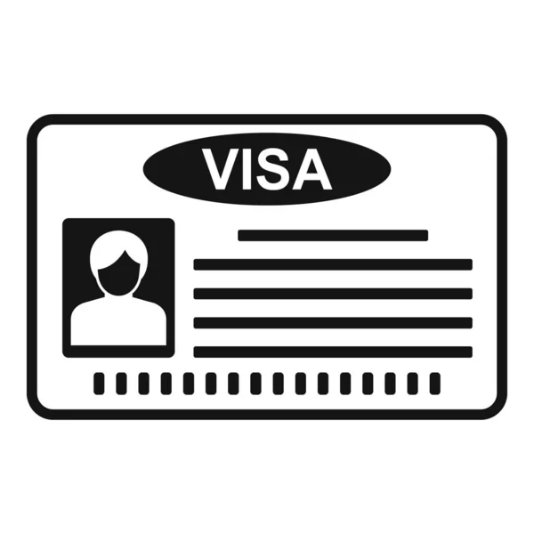 Icône de carte Visa, style simple — Image vectorielle