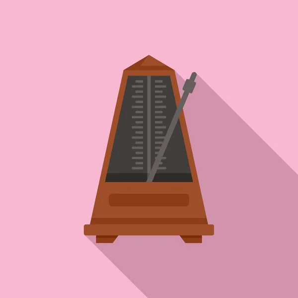 Muziekmetronoom icoon, platte stijl — Stockvector