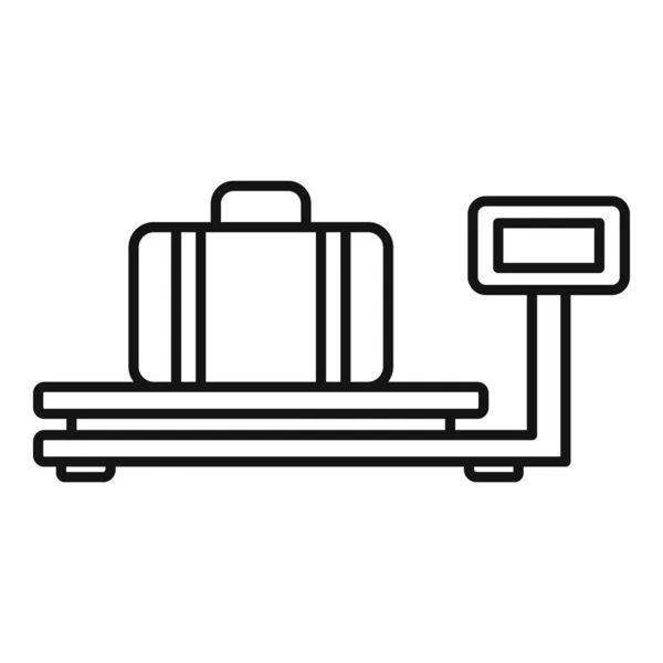 Balance de contrôle d'aéroport icône, style contour — Image vectorielle