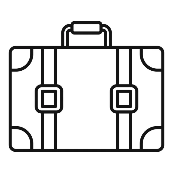 Icône de valise de voyage, style contour — Image vectorielle