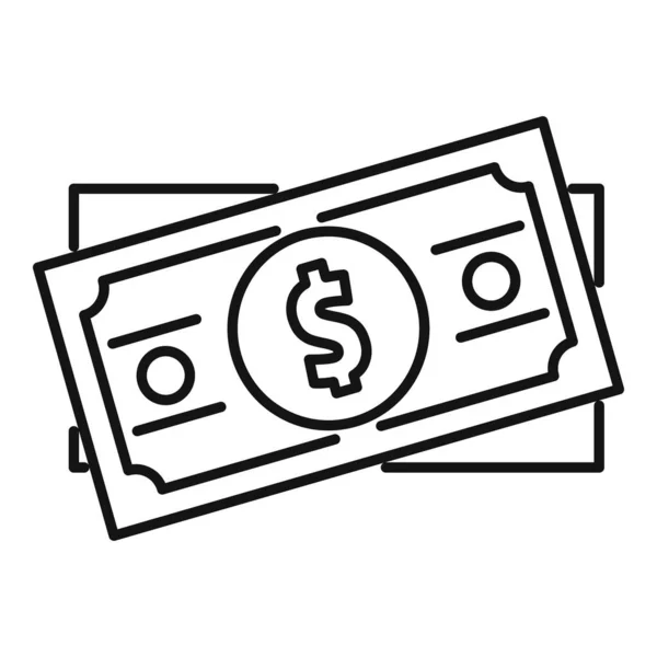 Dollar cash icon, outline style — Stock Vector