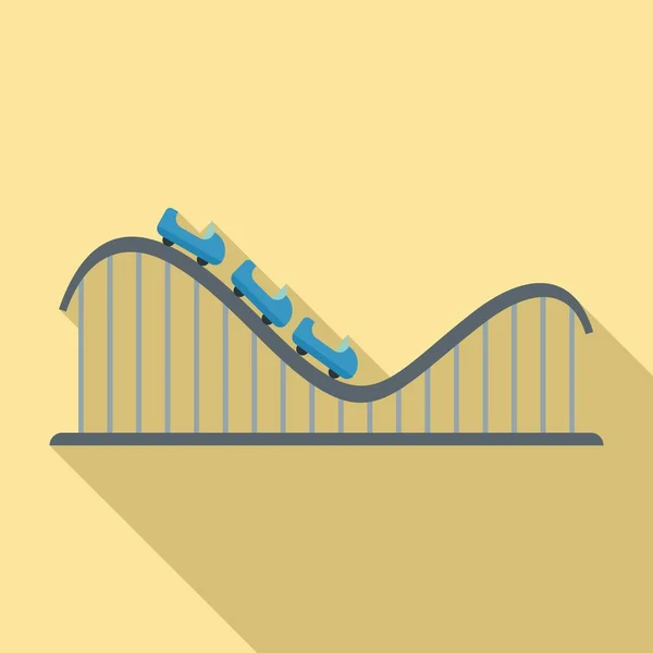 Roller coaster icône d'attraction, style plat — Image vectorielle