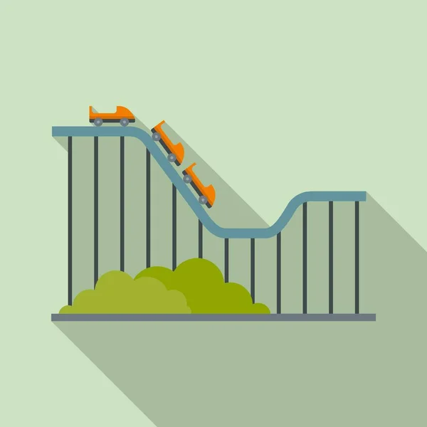 Ícone de crianças de montanha russa, estilo plano —  Vetores de Stock