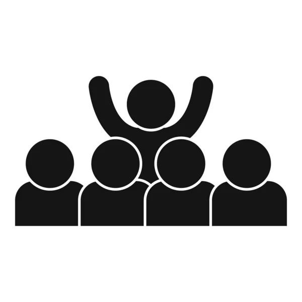 Icono de formación empresarial de grupo feliz, estilo simple — Archivo Imágenes Vectoriales