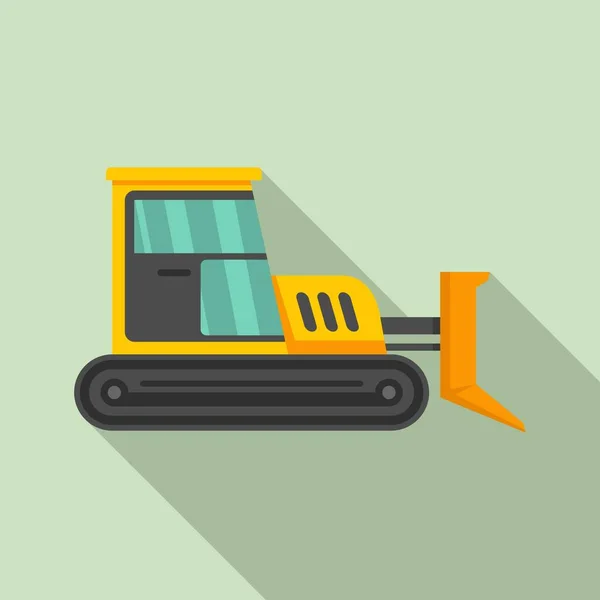 Build bulldozer icon, flat style — Stock Vector