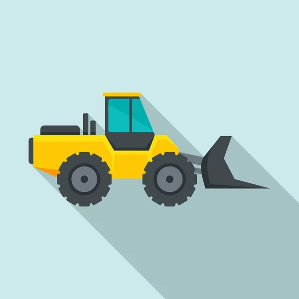 Macchinari bulldozer icona, stile piatto — Vettoriale Stock