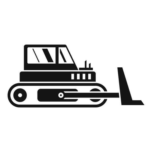 Housenka buldozer ikona, jednoduchý styl — Stockový vektor