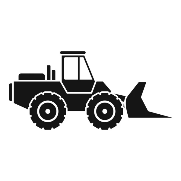 Front bulldozer icon, simple style — Stock Vector