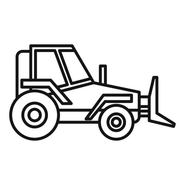 Digger bulldozer icona, stile contorno — Vettoriale Stock