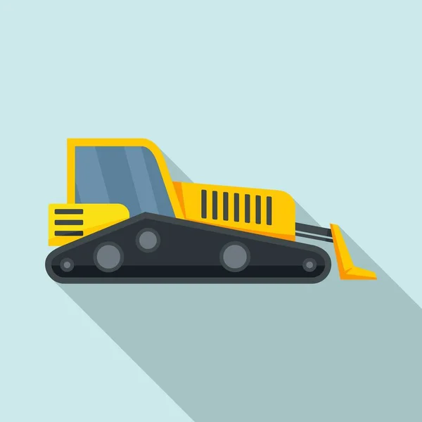 Road bulldozer icoon, platte stijl — Stockvector