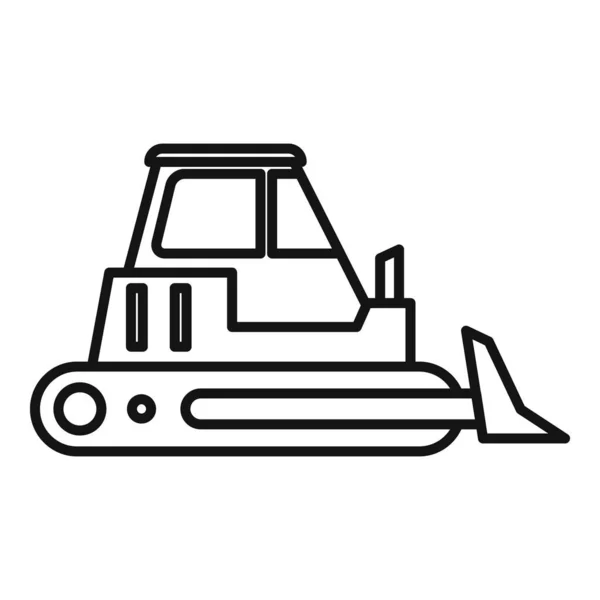 Big bulldozer icon, outline style — Stock Vector