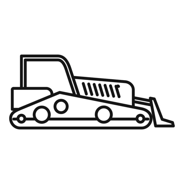 Ikona buldożera drogowego, styl zarysu — Wektor stockowy