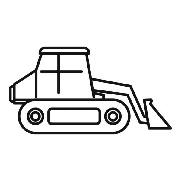 Icono de excavadora del cargador, estilo de contorno — Vector de stock