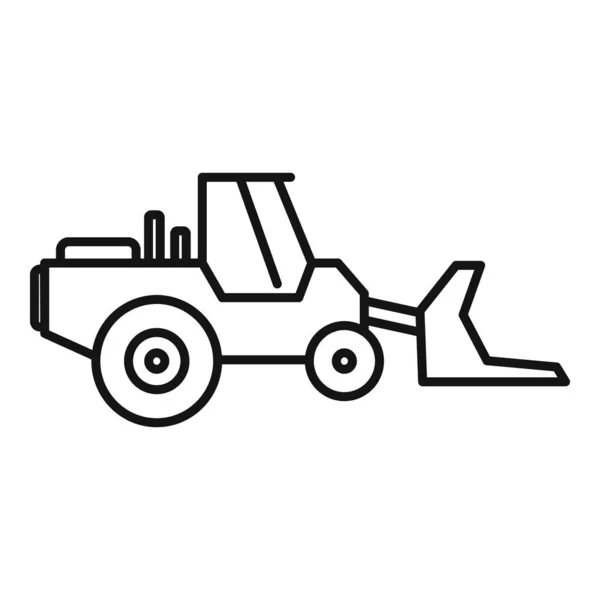 Machinery bulldozer icon, outline style — Stock Vector