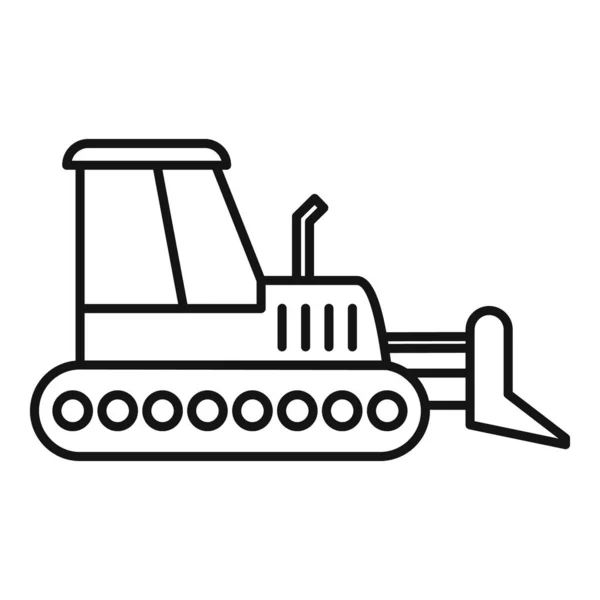 İş buldozer simgesi, taslak biçimi — Stok Vektör