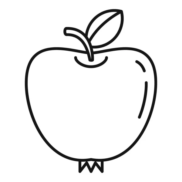 Newton icono de manzana, estilo de contorno — Vector de stock