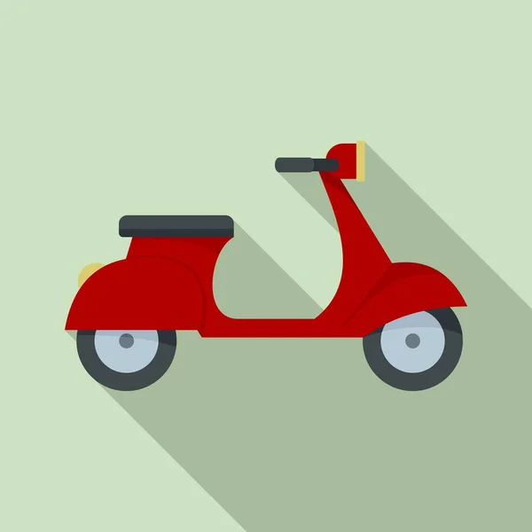 Retro scooter icon, flat style — стоковый вектор