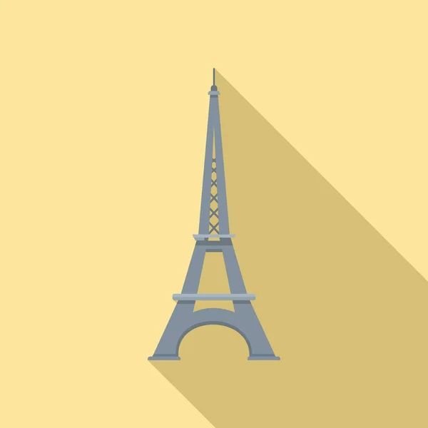 Icône tour eiffel française, style plat — Image vectorielle