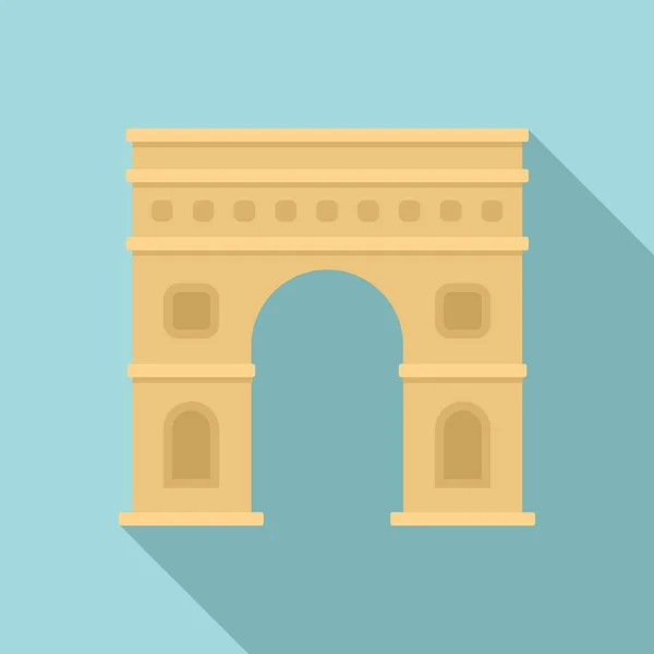 Icône de l'arc de triomphe à Paris, style plat — Image vectorielle