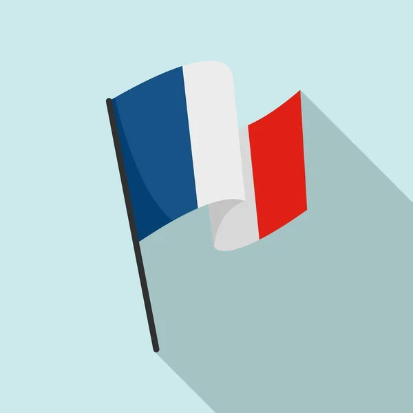 法国国旗图标,扁平风格 — 图库矢量图片