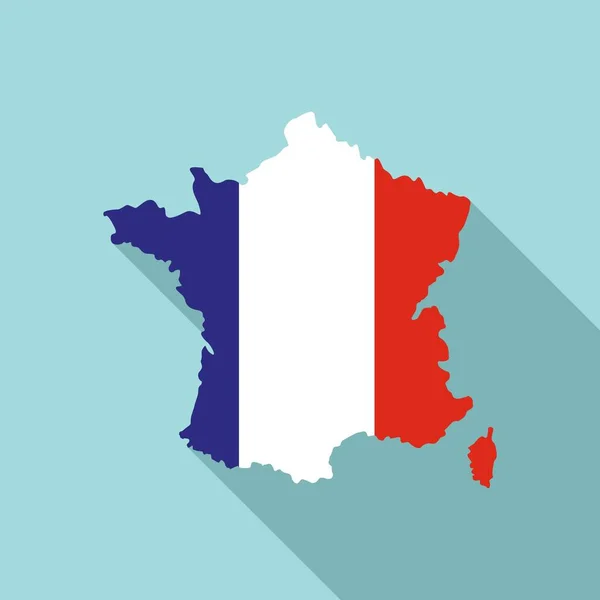 Francia ország teritory ikon, lapos stílus — Stock Vector