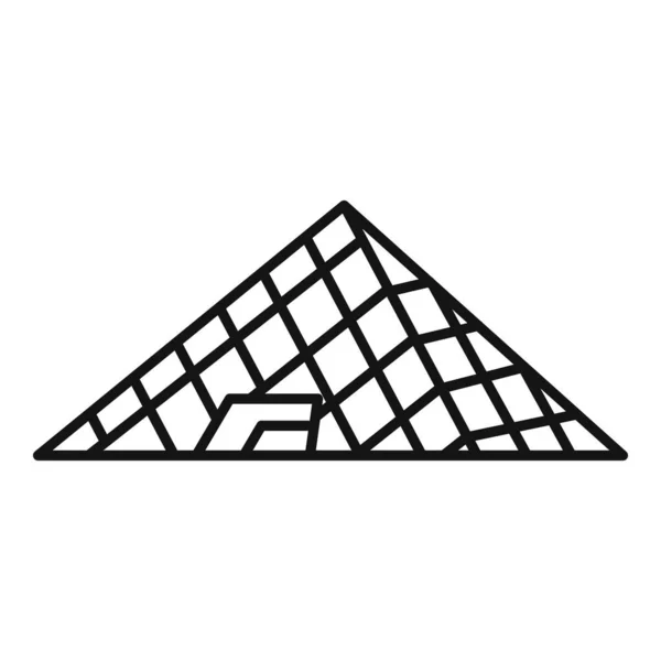 Franska glas pyramid ikon, kontur stil — Stock vektor