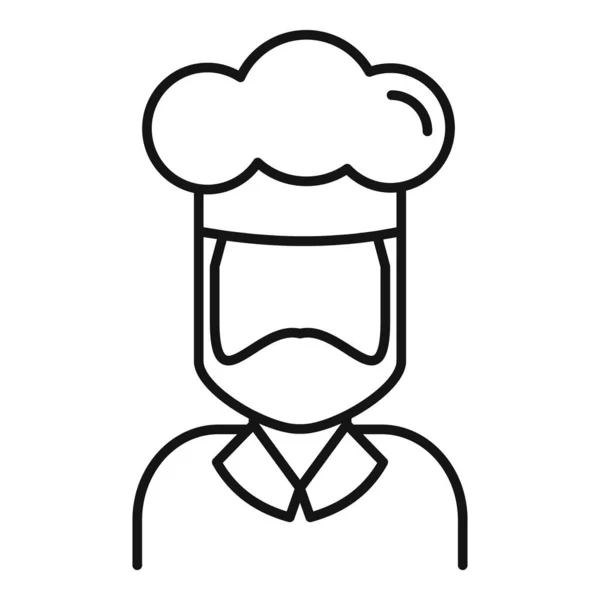 French chef icon, outline style — Stock Vector