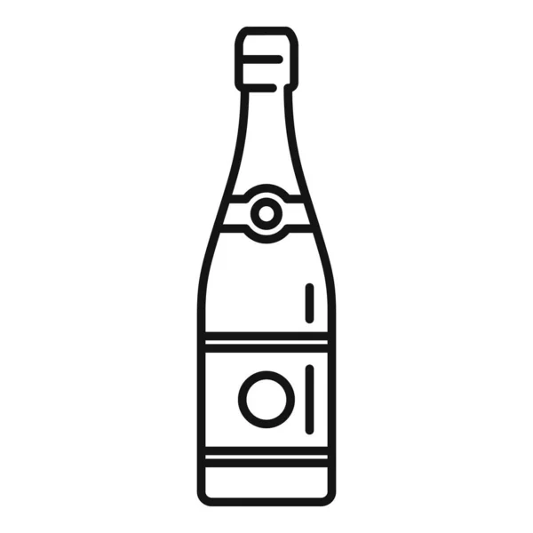Francuska ikona butelki szampana, szkic stylu — Wektor stockowy