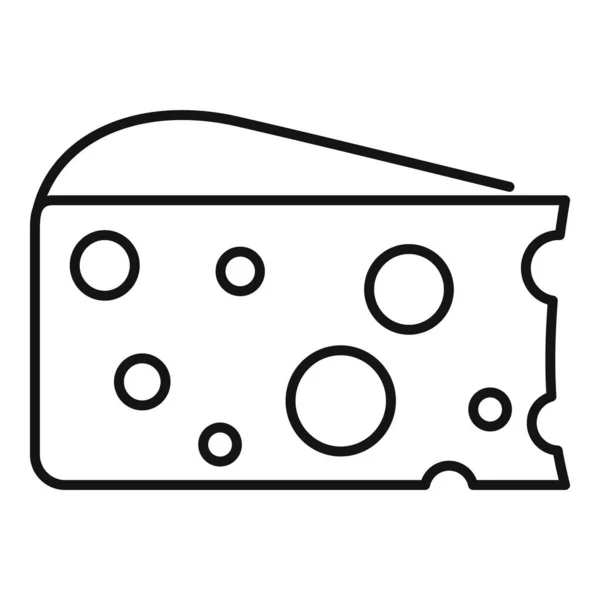 Icono del queso francés, estilo del esquema — Vector de stock