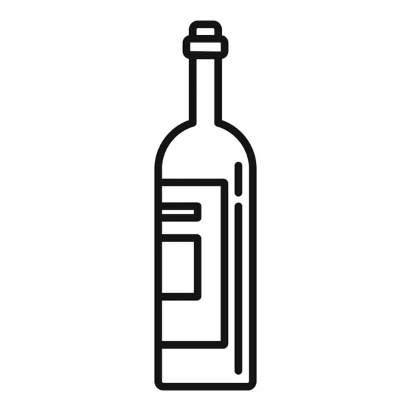 Icono de botella de vino francés, estilo de esquema — Archivo Imágenes Vectoriales