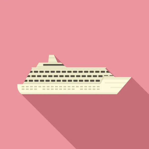 Kryssningsfartyg ikon, platt stil — Stock vektor