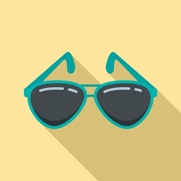 Icono de gafas de sol de crucero, estilo plano — Vector de stock