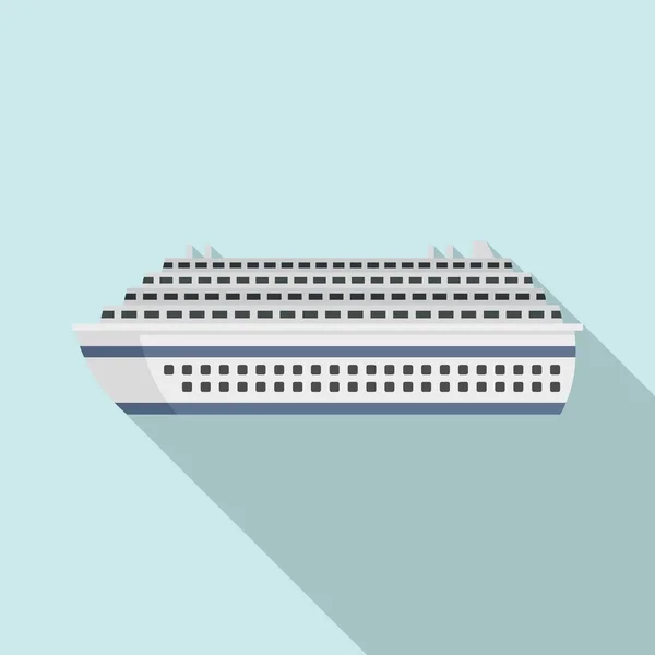 Icône de croisière transatlantique, style plat — Image vectorielle