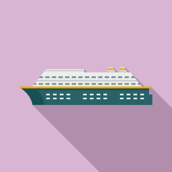 Icône de bateau de croisière, style plat — Image vectorielle